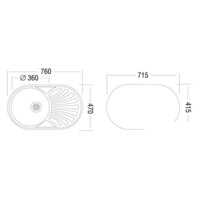 Кухонная мойка Ukinox FAD760.470-GT6K 1R (с сифоном) - Превью изображения №2 — Интернет-магазин ПроЗаказ