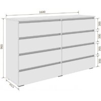 Комод Кортекс-мебель Бари 160 8ш (дуб сонома/дуб сонома/белый) - Превью изображения №5 — Интернет-магазин ПроЗаказ