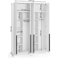 Шкаф распашной Soma Lord Black 4-х створчатый 160x240 (белый) - Превью изображения №3 — Интернет-магазин ПроЗаказ