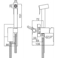 Смеситель с лейкой для биде Ledeme L75398-8 - Превью изображения №2 — Интернет-магазин ПроЗаказ