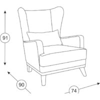 Интерьерное кресло Нижегородмебель Оскар ТК 313 (толидо 08) - Превью изображения №2 — Интернет-магазин ПроЗаказ