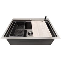 Кухонная мойка Stellar S7050NB-A (нано черный, c доской) - Превью изображения №3 — Интернет-магазин ПроЗаказ