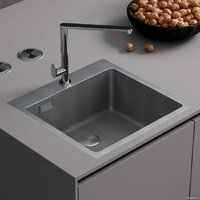 Кухонная мойка Roxen Snake 560220-50-S (50*48) сатин/текстурная поверхность (с коландером и дозатором) - Превью изображения №2 — Интернет-магазин ПроЗаказ