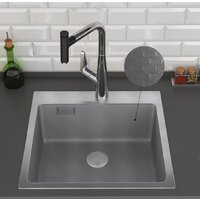 Кухонная мойка Roxen Snake 560220-50-S (50*48) сатин/текстурная поверхность (с коландером и дозатором) - Превью изображения №3 — Интернет-магазин ПроЗаказ