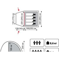 Кемпинговая палатка TRAMP Bell 3 v2 - Превью изображения №2 — Интернет-магазин ПроЗаказ