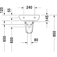 Умывальник Duravit D-Code 45x34 (07054500002) - Превью изображения №3 — Интернет-магазин ПроЗаказ
