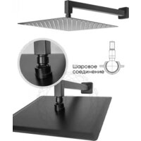 Душевая система  Filarete Waterfall FL1010 (черный матовый) - Превью изображения №10 — Интернет-магазин ПроЗаказ