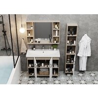  Onika Тумба под умывальник Тимбер 100.10 110011 (белый матовый/дуб сонома) - Превью изображения №3 — Интернет-магазин ПроЗаказ