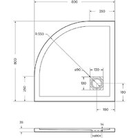 Душевой поддон BelBagno TRAY-MR-UNO-R-80-550-35-W-CR 80x80 - Превью изображения №6 — Интернет-магазин ПроЗаказ