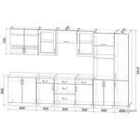 Готовая кухня Интерлиния Мила Крафт 3.4 (дуб английский/дуб полярный) - Превью изображения №4 — Интернет-магазин ПроЗаказ