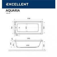 Ванна Excellent Aquaria 150x70 (с ножками) - Превью изображения №5 — Интернет-магазин ПроЗаказ