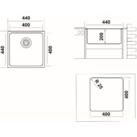 Кухонная мойка Ukinox Лофт LOB400.400-GT10P - Превью изображения №7 — Интернет-магазин ПроЗаказ