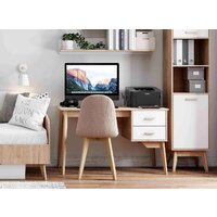 Шкаф-пенал Мебельград Калгари 1-дверный (дуб натуральный светлый/белый матовый) - Превью изображения №2 — Интернет-магазин ПроЗаказ