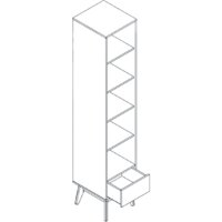 Шкаф-пенал Мебельград Калгари 1-дверный (дуб натуральный светлый/белый матовый) - Превью изображения №4 — Интернет-магазин ПроЗаказ