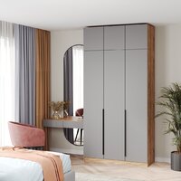 Шкаф распашной Soma Lord Black 3-х створчатый 120x240 (дуб крафт золотой/серый) - Превью изображения №5 — Интернет-магазин ПроЗаказ