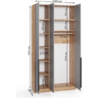 Шкаф распашной Soma Lord Black 3-х створчатый 120x240 (дуб крафт золотой/серый) - Превью изображения №7 — Интернет-магазин ПроЗаказ