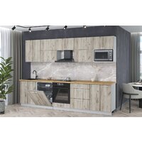 Готовая кухня Интерлиния Мила Лайт 3.0-ПМ2 (дуб серый/дуб серый/дуб бунратти) - Превью изображения №2 — Интернет-магазин ПроЗаказ