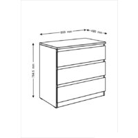 Комод Mio Tesoro Мальта 3 ящика 80x76 2.05.02.040.1 (белый) - Превью изображения №5 — Интернет-магазин ПроЗаказ