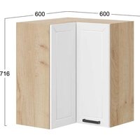 Шкаф навесной Трия Лорас 1В6УП (дуб крафт золотой/холст белый) - Превью изображения №3 — Интернет-магазин ПроЗаказ