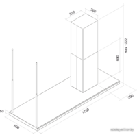 Кухонная вытяжка Falmec Lumen Design Island 175 800 м3/ч (нержавеющая сталь, правая) - Превью изображения №5 — Интернет-магазин ПроЗаказ
