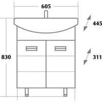  Onika Тумба под умывальник Балтика 60.10 (белый) [106040] - Превью изображения №3 — Интернет-магазин ПроЗаказ