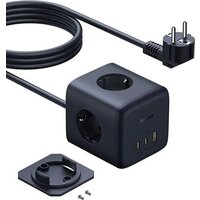 Удлинитель Baseus EnerFill FA11 Cube Power Strip 3AC+1U+2C 67W EU E00082100123-00 (1.5 м, черный) - Превью изображения №4 — Интернет-магазин ПроЗаказ