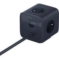 Удлинитель Baseus EnerFill FA11 Cube Power Strip 3AC+1U+2C 67W EU E00082100123-00 (1.5 м, черный) - Превью изображения №3 — Интернет-магазин ПроЗаказ