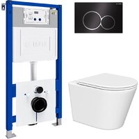 Унитаз подвесной Lauter Longer 2110822 с кнопкой 219704E (круглая, черный) - Превью изображения №2 — Интернет-магазин ПроЗаказ