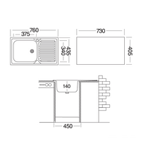 Кухонная мойка Ukinox CLM760.435 GW6K 2L - Превью изображения №2 — Интернет-магазин ПроЗаказ