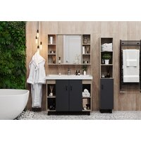  Onika Тумба под умывальник Тимбер 100.10 110010 (серый матовый/дуб сонома) - Превью изображения №2 — Интернет-магазин ПроЗаказ