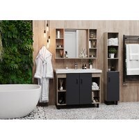  Onika Тумба под умывальник Тимбер 100.10 110010 (серый матовый/дуб сонома) - Превью изображения №3 — Интернет-магазин ПроЗаказ