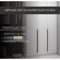 Шкаф распашной Soma Lord Black 3-х створчатый 120x240 (серый) - Превью изображения №9 — Интернет-магазин ПроЗаказ