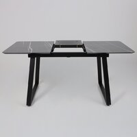 Кухонный стол Lepremo AV 1208 HPL+МДФ раздвижной 1200-1600x800 (черный тунис/черный) - Превью изображения №7 — Интернет-магазин ПроЗаказ