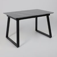 Кухонный стол Lepremo AV 1208 HPL+МДФ раздвижной 1200-1600x800 (черный тунис/черный) - Превью изображения №2 — Интернет-магазин ПроЗаказ