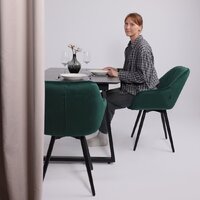 Кухонный стол Lepremo AV 1208 HPL+МДФ раздвижной 1200-1600x800 (черный тунис/черный) - Превью изображения №22 — Интернет-магазин ПроЗаказ