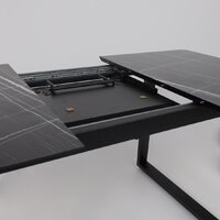 Кухонный стол Lepremo AV 1208 HPL+МДФ раздвижной 1200-1600x800 (черный тунис/черный) - Превью изображения №14 — Интернет-магазин ПроЗаказ