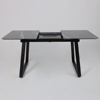 Кухонный стол Lepremo AV 1208 HPL+МДФ раздвижной 1200-1600x800 (черный тунис/черный) - Превью изображения №6 — Интернет-магазин ПроЗаказ