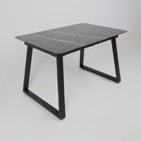 Кухонный стол Lepremo AV 1208 HPL+МДФ раздвижной 1200-1600x800 (черный тунис/черный) - Превью изображения №3 — Интернет-магазин ПроЗаказ
