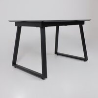 Кухонный стол Lepremo AV 1208 HPL+МДФ раздвижной 1200-1600x800 (черный тунис/черный) - Превью изображения №4 — Интернет-магазин ПроЗаказ