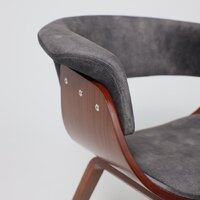 Стул с подлокотниками AksHome Mody (темно-серый Fabb 16/орех) - Превью изображения №8 — Интернет-магазин ПроЗаказ