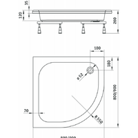 Душевой поддон Deante Standard Plus II 90x90 KTU 031B - Превью изображения №2 — Интернет-магазин ПроЗаказ