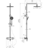Душевая система  Rubineta Olo BK + Thermo-15 BK 625038 - Превью изображения №2 — Интернет-магазин ПроЗаказ