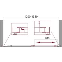 Душевая дверь BelBagno UNIQUE-BF-1-120/135-C-Cr (прозрачное стекло) - Превью изображения №5 — Интернет-магазин ПроЗаказ