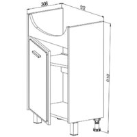  СанитаМебель Тумба под умывальник Этна 67.550 - Превью изображения №2 — Интернет-магазин ПроЗаказ