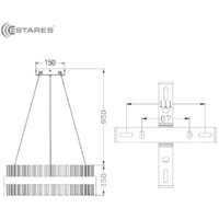 Подвесная люстра Estares Sofia 100W R-APP-500x1100-CHROME/CLEAR-220-IP20_Ч - Превью изображения №7 — Интернет-магазин ПроЗаказ