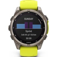Умные часы Garmin Fenix 8 Solar, Sapphire 47мм (титановый серый с желтым ремешком) - Превью изображения №4 — Интернет-магазин ПроЗаказ