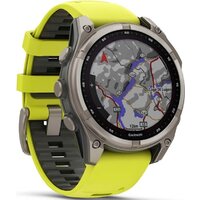 Умные часы Garmin Fenix 8 Solar, Sapphire 47мм (титановый серый с желтым ремешком) - Превью изображения №2 — Интернет-магазин ПроЗаказ