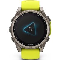 Умные часы Garmin Fenix 8 Solar, Sapphire 47мм (титановый серый с желтым ремешком) - Превью изображения №5 — Интернет-магазин ПроЗаказ