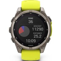 Умные часы Garmin Fenix 8 Solar, Sapphire 47мм (титановый серый с желтым ремешком) - Превью изображения №8 — Интернет-магазин ПроЗаказ