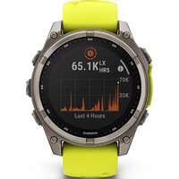 Умные часы Garmin Fenix 8 Solar, Sapphire 47мм (титановый серый с желтым ремешком) - Превью изображения №3 — Интернет-магазин ПроЗаказ